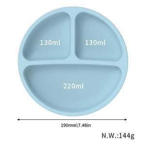 Vente flash, best-seller, assiettes en silicone de qualité alimentaire pour bébés et tout-petits, design divisé, sans BPA, assiette à dîner en silicone pour tout-petits - Product Image 6
