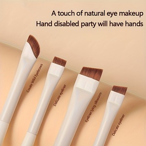 Pincel delineador de ojos de fibra artificial blanco de venta caliente, pincel de maquillaje de plástico con hoja fina <span class=keywords><strong>biselada</strong></span> - Product Image 2
