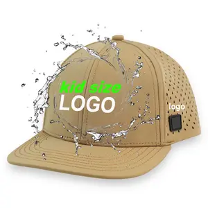 Laser Geponst Gat Drijvende Geen Of Waterdichte Kinderen Zomerkamp Geperforeerde 6 Panel Snapback Cap Hoeden Voor Kinderen