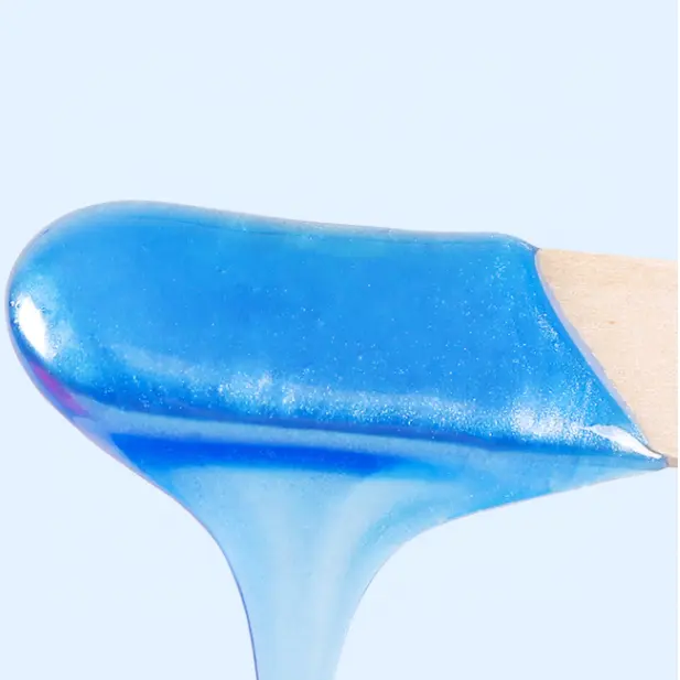 Hypoallergenic premium top beauty supply Hard Wax Beads Rosin Free glitter azulene sea blue chamomile Brazilian Hair Removal