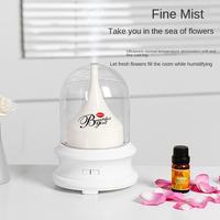 Diffuseur d'arômes et humidificateur 2 en 1 avec fleur préservée et veilleuse colorée pour la maison, la chambre et le bureau