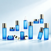 Emballage de Luxe pour Soins de la Peau en Verre Dépoli Clair 30ml 40ml 50ml 60ml 80ml, Contenants Cosmétiques, Flacon Pompe à Lotion en Verre avec Compte-gouttes