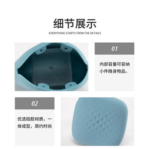 Custom Cartoon Silicone Coin Purse Magnetic Closure Waterproof Storage Bag For Children Everyday Use Gray Yellow Blue Green - Product Image 4