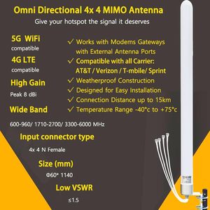 Antena Omnidireccional 4x4 5G 600-6000MHz para Internet Doméstico 5G/4G/LTE/WiFi Celular - Antena Omnidireccional 5G - Product Image 4