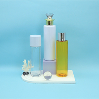 Flacon de lotion en plastique PET, emballage cosmétique de luxe avec bouchon en diamants de cristal pour tonique, crème pour le visage, sérum