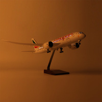 Modèle de simulation d'avion de ligne à l'échelle 1/130, 43 cm, modèle d'avion en résine Boeing B787 Ethiopian Airlines avec trains d'atterrissage