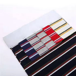 Bonne offre doux polyester rayonne côtes tricot imprimé fil textile teint Spandex rayure texturé tissu côtelé - Product Image 2