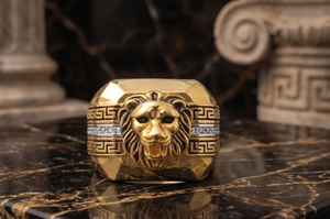 Men Gold Plated Classic <b>Ring</b> Premium Copper and Brass Fashion Jewelry Elegant <b>Finger</b> <b>Ring</b> Luxury Traditional Design for Daily - Product Image 2