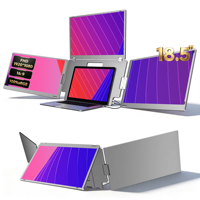Moniteur portable pour ordinateur portable 18,5 pouces FHD 1080P à trois écrans, concentrateur de productivité, un seul câble Type-C, pour le multitâches en bureau