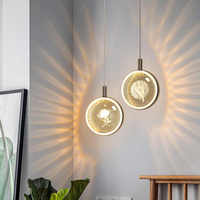 Lustres d'ambiance LED créatifs de conception circulaire à trois couleurs pour salon et salle à manger à hauteur réglable