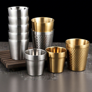 Tasses à bière en acier inoxydable 304 dorées, double paroi, vaisselle résistante au lave-vaisselle pour le camping et la maison – Vente chaude - Product Image 2