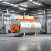 Ketel Uap Gas Otomatis Penuh WNS 3Ton 6Ton 10Ton 15Ton Sistem Kontrol PLC Ketel Gas Alam Industri