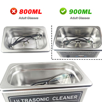 Nettoyeur à ultrasons en acier inoxydable pour bijoux, lunettes, usage domestique, bain ultrasonique électrique portable