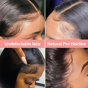 Parrucca 13x4 Glueless Lace Front in Capelli Umani Vergini Brasiliani Lisci HD Trasparente per Parrucche Bob Corte da Donna 180% - Product Image 5