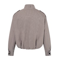 Blouson Homme Style Old Money, Coupe Oversize, Col Montant, Motif Pied-de-Poule, Multi-Zippé, Style Urbain, Coupe Courte