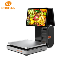 Balance intelligente avec écran tactile LED, capacité de 15 kg, vérificateur de poids, imprimante d'étiquettes à code-barres pour supermarché, OEM ODM pris en charge