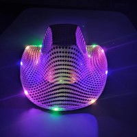 Cappelli da Cowboy Luminosi all'Ingrosso, Accessori per Feste al Neon, Cappelli da Cowgirl LED Luminosi per Adulti per Carnevale