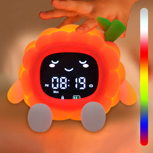 Venta caliente Digital Fruity Silicone Kids Digital Lámpara de decoración de cabecera Reloj despertador de aprendizaje para niños con luz nocturna - Product Image 3