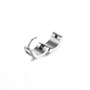 MECYLIFE-pendientes de aro de acero inoxidable con símbolo <span class=keywords><strong>griego</strong></span>, pendientes de aro con diseño de <span class=keywords><strong>gran</strong></span> pared cepillados - Product Image 3