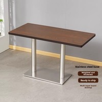 Ensemble de table et de chaises à manger modernes en bois, 4 places, pour restaurant, café, snack-bar et cantine, usage commercial