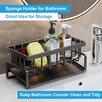 Organisateur d'évier en métal avec support pour éponge pour les outils de nettoyage de cuisine