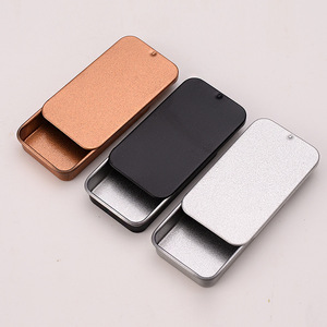 Hộp thiếc nhỏ <span class=keywords><strong>mini</strong></span> bằng kim loại có thể tái chế đựng xà phòng, son dưỡng môi, nước hoa đặc, kẹo, bạc hà, có nắp trượt - Product Image 1
