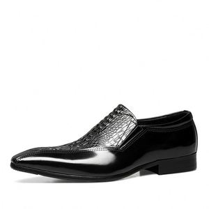 Zapatos de Cuero para Hombre 2025 de Alta Calidad, Diseño de Lujo con Parches y Cordones, Punta Cuadrada, Ligeros, Antideslizantes y Transpirables para Oficina y Carrera Profesional - Product Image 3