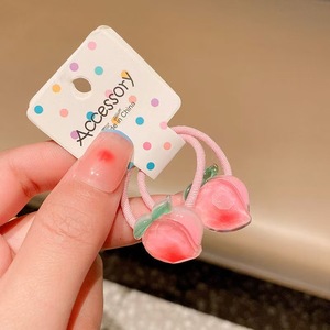 Lot de 2 élastiques à <span class=keywords><strong>cheveux</strong></span> personnalisés motif pastèque et fraise pour filles avec bande en caoutchouc - Product Image 5