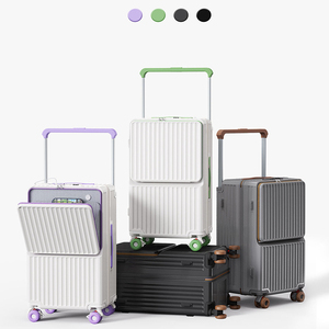 Valise de voyage à roulettes de grande capacité, design de poignée télescopique élargie, ouverture frontale, PC premium, 20/24/26/28/30 pouces - Product Image 5
