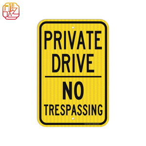 Panneaux d'avertissement réfléchissants personnalisés de haute qualité pour panneaux de signalisation. Panneaux d'avertissement routier. Entrée privée <span class=keywords><strong>voie</strong></span> interdite. - Product Image 1