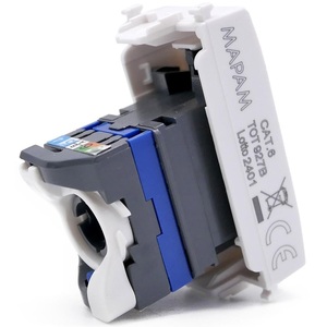 RJ45 CAT6 Network Connector <b>White</b> Compatible With Vimar Ark Ethernet <b>Port</b> - Product Image 2