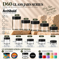 Bocaux en verre hermétiques de 2oz, 3oz, 4oz, 6oz, 8oz pour compléments alimentaires, emballage de bonbons gélifiés, bocaux en verre à large ouverture avec couvercles personnalisés