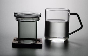 Cốc Trà Thủy Tinh Borosilicate Bán Buôn Có Bộ Lọc Và Nắp Bộ Tách Trà Thủy Tinh Màu Xám Logo Tùy Chỉnh - Product Image 6