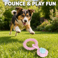 Jouet à mâcher pour chien en coton texturé, corde à tirer, anneau noué, jouet interactif pour animaux de compagnie pour jouer à l'intérieur et à l'extérieur