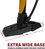 Pompe à pied JOHORSE en acier allié durable pour vélo, avec tête de valve intelligente 17/24 pouces, manomètre 160 psi, réversible automatiquement Presta Schrader