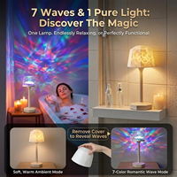 Lampe de projection, lampe de table à effet d'ondulation d'eau sur pied haut, avec télécommande, cadeau romantique amusant pour l'intérieur, LED romantique, cadeau de la Saint-Valentin