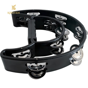 Kim loại jingles cầm tay cụ gõ nửa mặt trăng Tambourines Hàng đôi Tambourine cho trẻ em người lớn - Product Image 4