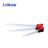 Pipettes compte-gouttes en verre avec caoutchouc rouge