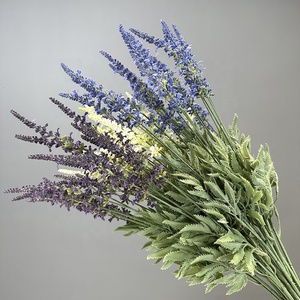 Wholesale Home Decorative 3 Forks Artificial <strong>Lavender</strong> Plastic <strong>Flowers</strong> <strong>Bulk</strong> for Christmas New Year Halloween Back School Pot - Product Image 4