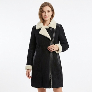 Abrigo de Mezcla de Lana de Alta Calidad |   Chaqueta de Piel de Oveja de Doble Cara, a la Moda para Mujer - Product Image 1