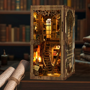 Porte-livres vertical en bois 3D Art Déco, best-seller |   Modèle de salle d'étude artisanale à faire soi-même |   Kit de loisirs créatifs pour adultes pour soulager le stress - Product Image 5