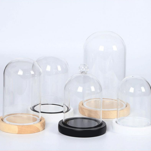 Cloche en verre borosilicate anti-poussière, motif feuille d'eucalyptus, haute résistance à la chaleur, dôme de présentation de fleurs, Saint-Valentin, Noël - Product Image 1