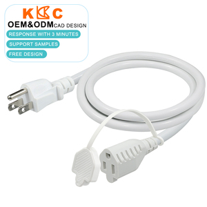 Cable de Extensión de Corriente Blanco para Interiores y Exteriores, Enchufe con Conexión a Tierra NEMA 5-15, Cable con Tapa Resistente a la Intemperie para Aparatos de Patio y Jardín - Product Image 1