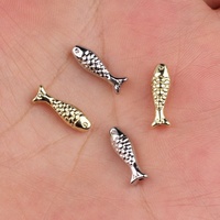 Perles en vrac en alliage de zinc en forme de petit poisson, électroplaquées, accessoires de pendentif intercalaire pour bracelets et colliers DIY