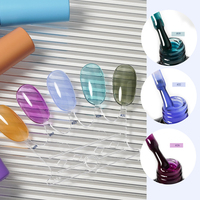 Vernis à gel en verre glacé Design personnalisé Uv LED translucide Verre ambré Cristal de gelée de glace Vernis à ongles sans Hema/Tpo/Hpma