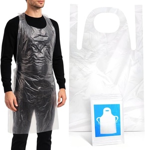 Disposable Sleeveless Plastic <b>Aprons</b> Individually Wrapped Breathable Lightweight Cleaning Use - Product Image 1