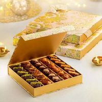 Emballage en carton magnétique rose écologique avec séparateurs, boîte à biscuits haut de gamme, contenants à emporter