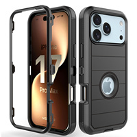 Étui de protection robuste 3-en-1 en PC et TPU avec clip ceinture pour iPhone 17 Air 16 15 14 13 12 11 Pro Max 7 8 Plus