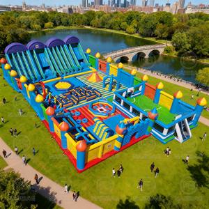 Parco gonfiabile avventura grande castello gonfiabile all'aperto ostacolo gonfiabile parco divertimenti bambino saltare in aria parco giochi grande rimbalzo - Product Image 1