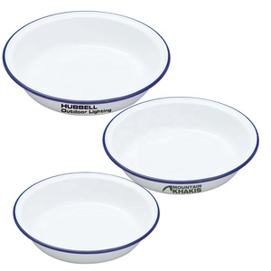 Ensembles de <span class=keywords><strong>vaisselle</strong></span> incassables personnalisés en gros, assiettes en <span class=keywords><strong>acier</strong></span> en émail uni pour la nourriture - Product Image 4